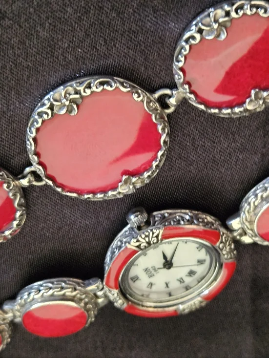 Eon 1962 Set, Sponge Coral Swiss Movement Watch And Bracelet in Sterling Silver - Picture 10 of 13